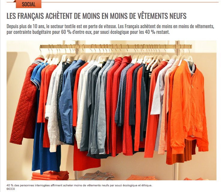 Do_Circular's tweet photo. 40 % des personnes interrogées affirment acheter moins de vêtements neufs par souci écologique et éthique.
https://t.co/LN8vCwox6x via @Novethic #ecoresponsable #deconsommation #slowfashion #slowware https://t.co/MvPp1i5ulH