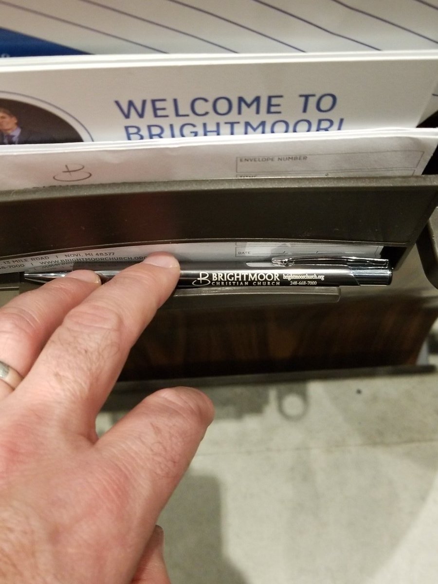 studmuffin73's tweet photo. If you take the pen, is it stealing or marketing? #churchprobs https://t.co/pWIm16RctT