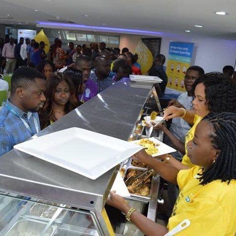 Marapolsa's tweet photo. .@MTNNG took #MTNSeasonOfSurprises to another level when they surprised staffs of Ecobank at their head office with free lunch. #YelloTrain https://t.co/5UMZxqqByy