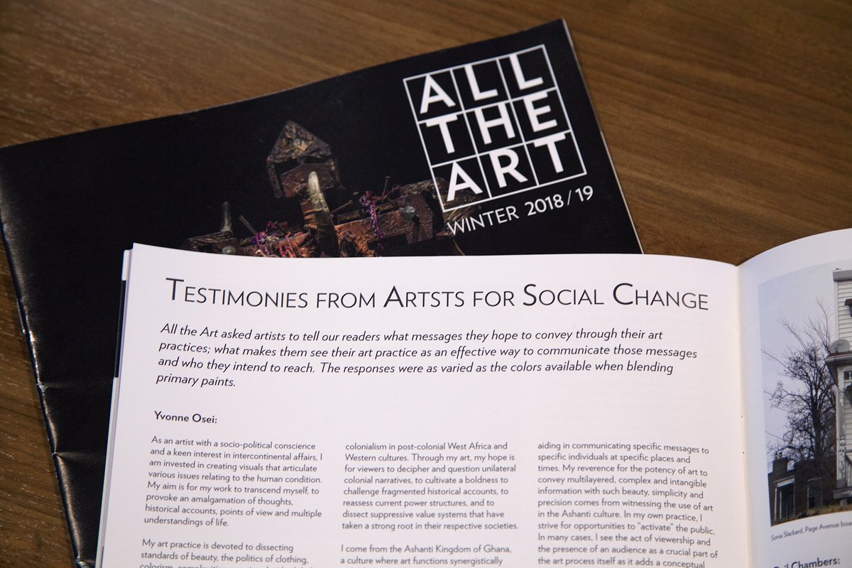 #STLouis #GrabYourCopies
I was interviewed in the most recent publication of @AllTheArtStL. The magazine also features other interviews, ongoing exhibitions around the city and much more. 

#AlltheArt #ArtistsforSocialChange #ElminaCastle #🇬🇭 #artinpublicspaces #contemporaryart