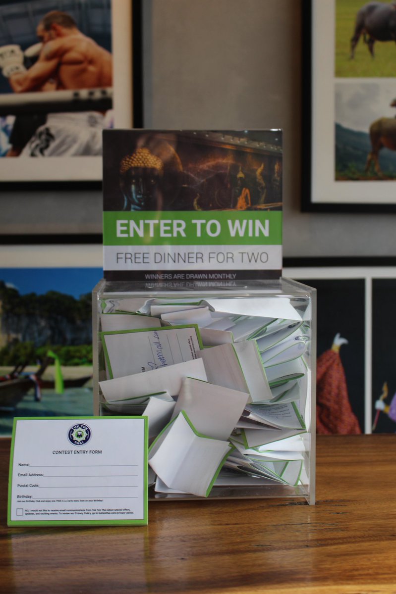 Have you entered our monthly draw? Win a Dinner for Two! Every location has an entry box so sign up while you are waiting for your meal ❤️