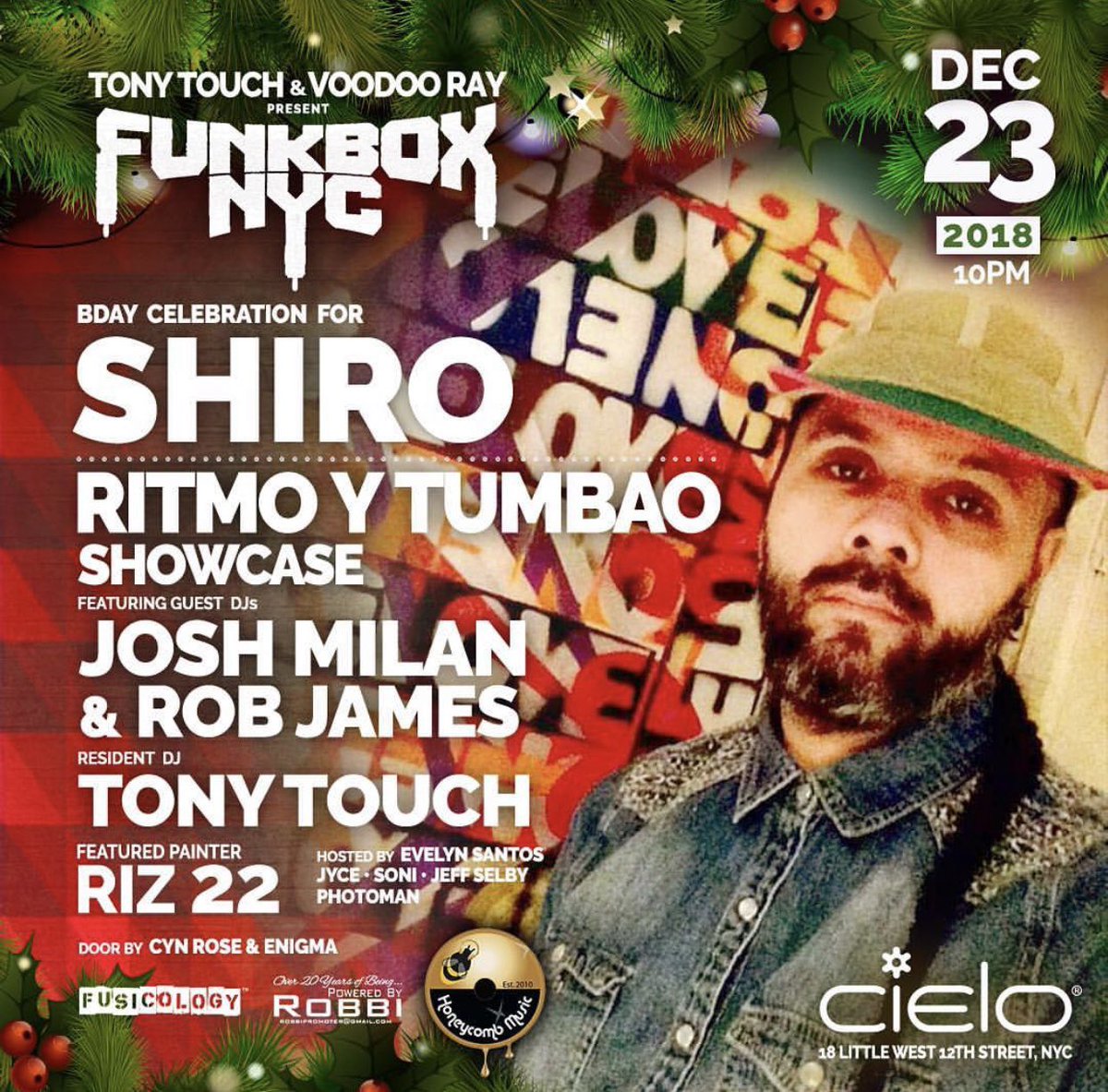 TONIGHT | We‘re celebrating Funk Box Family Birthdays w/ Rob James, Shiro, Bboy Irv & Jen Hoops!! Only 2 weeks left here at Cielo! Come dance with us. It’s a good night for House Music. It’s a great night for @FUNKBOXNYC!!