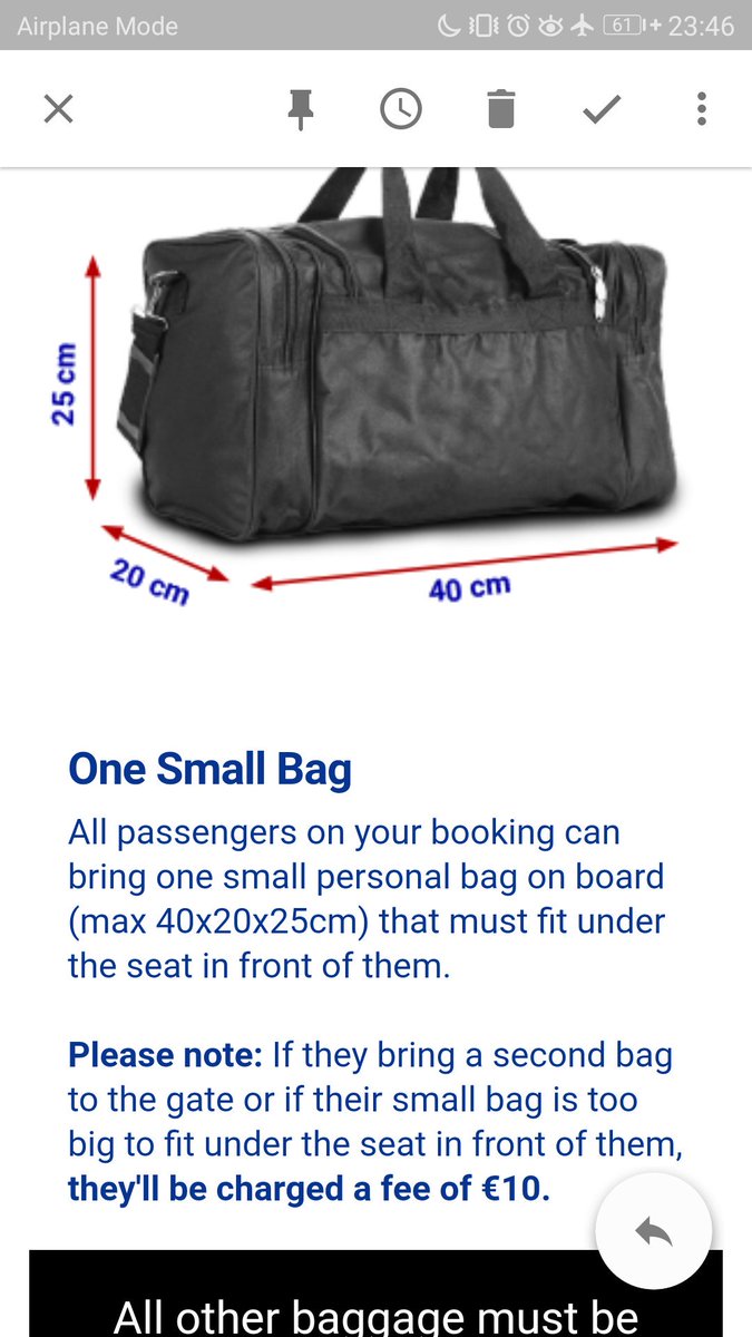 1 small bag on board