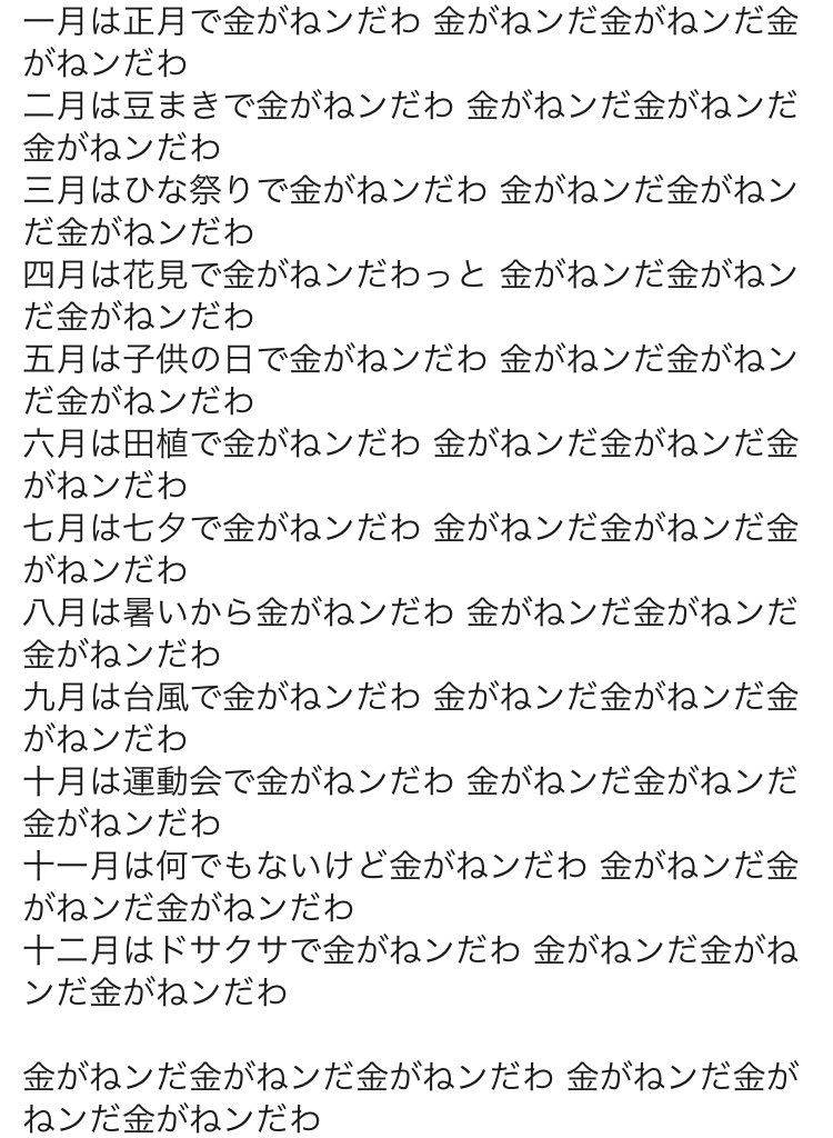 なんj迷言bot 日本全国金がねンだわ音頭 なんj迷言bot 日本全国金がねンだわ音頭