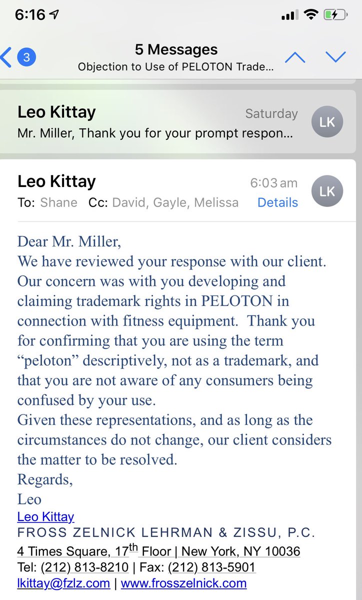 ALL RISE. In the matter of Lama vs. Peloton Interactive “Our client considers the matter to be resolved”... Queue the Judge Judy closing sequence....