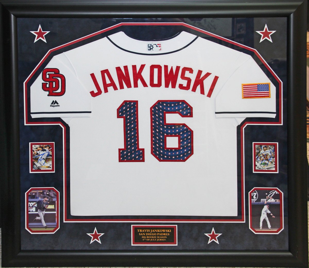 Got to frame a couple of new MLB debut pieces this Christmas.  Jake Jewell with Los Angeles Angeles, Kolby Allard with Atlanta Braves &amp; Travis Jankowski's 2016 Rookie season with San Diego Padres.