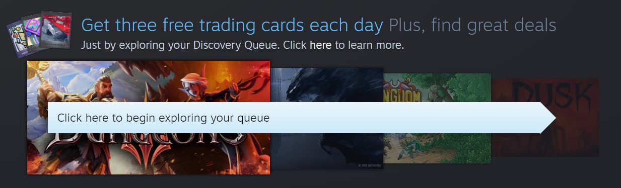Steam The 18 Steam Winter Sale Continues Too Many Great Games Not Sure What You Want T Co Azaceyj8xl Browse Your Discovery Queue To See Recommended Deals And Earn Steam Awards Trading
