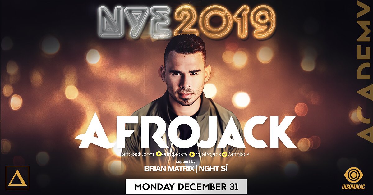 academy__la's tweet image. Celebrate #NYE2019 with @afrojack alongside @BrianMatrix &amp;amp; @NghtSi! 🎉🎊

Tickets: Academy.LA/123118