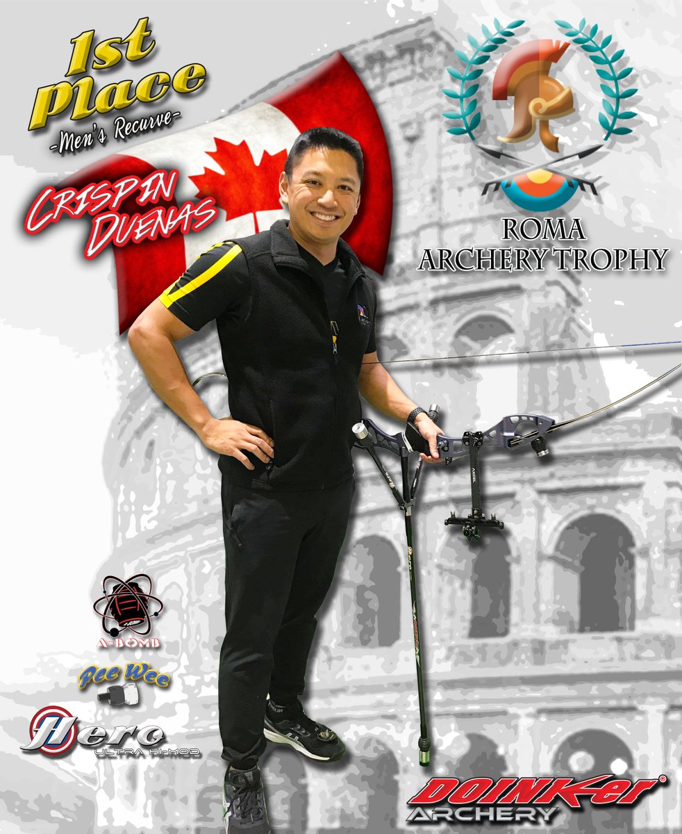DoinkerStabs's tweet image. Congratulations to Team Doinker&apos;s Crispin Duenas of Canada on his 1st Place Win in Rome, Italy! 
#TeamDoinker #HeroUltraHiMod #winning #Doinker #Archery