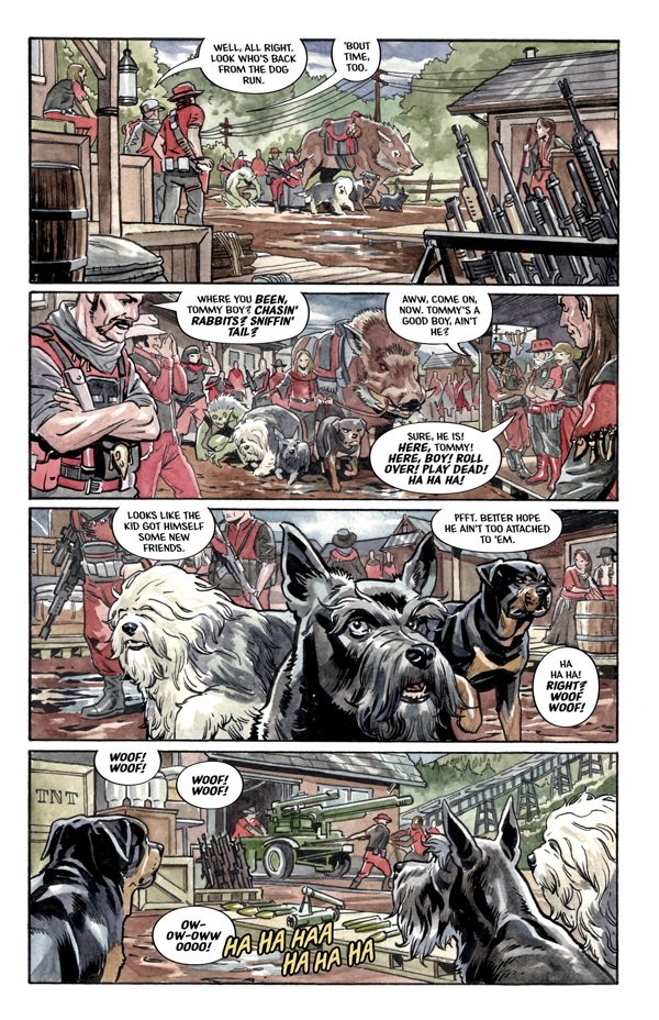 DarkHorseComics's tweet image. After being captured, the Wise Dogs must find a way to free themselves and prevent evil from being unleashed in Beasts of Burden: Wise Dogs and Eldritch Men #4: bit.ly/2rIJp88 By @evandorkin @BenjaminDewey @blambot, variant cover @thejillthompson #beastsofburden