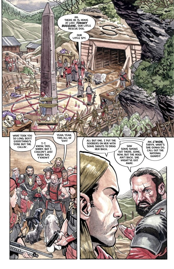 DarkHorseComics's tweet image. After being captured, the Wise Dogs must find a way to free themselves and prevent evil from being unleashed in Beasts of Burden: Wise Dogs and Eldritch Men #4: bit.ly/2rIJp88 By @evandorkin @BenjaminDewey @blambot, variant cover @thejillthompson #beastsofburden