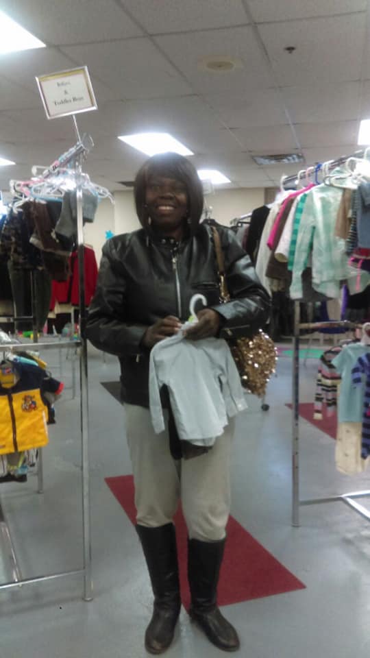 Another happy foster mom at The Help  Closet getting some much needed assistance for her child in care.