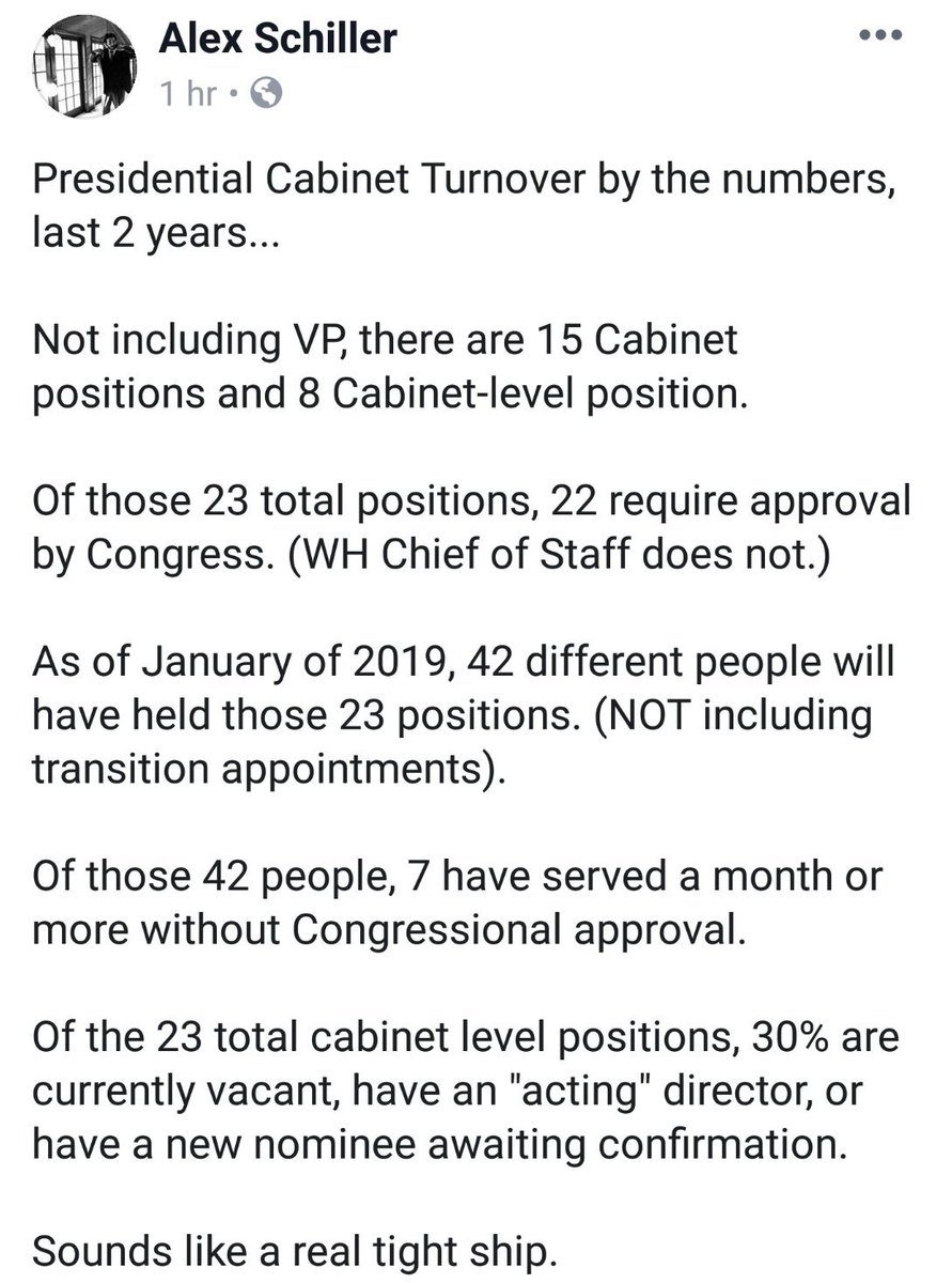 Alex Schiller On Twitter Presidential Cabinet Turnover By The