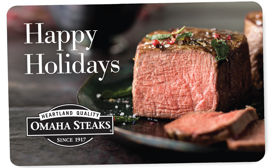 Omaha Steaks on X: Need a last minute gift? Give the gift of steak w/our e-gift  card! Our gift cards can be used to shop online, by phone, by mail, by fax