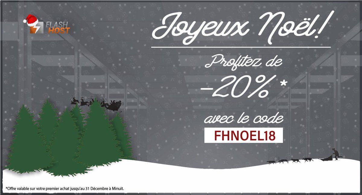 flashhost_fr's tweet photo. 🎅🎄Noël arrive à grands pas !
C’est pourquoi Flash-Host vous offre 20% de réduction sur l’ensemble de notre boutique en ligne avec le code promo « FHNOEL18 »

Profitez-en ! 👌🏼
Passez d’agréables fêtes de fin d’année https://t.co/4hT7I9lyzv