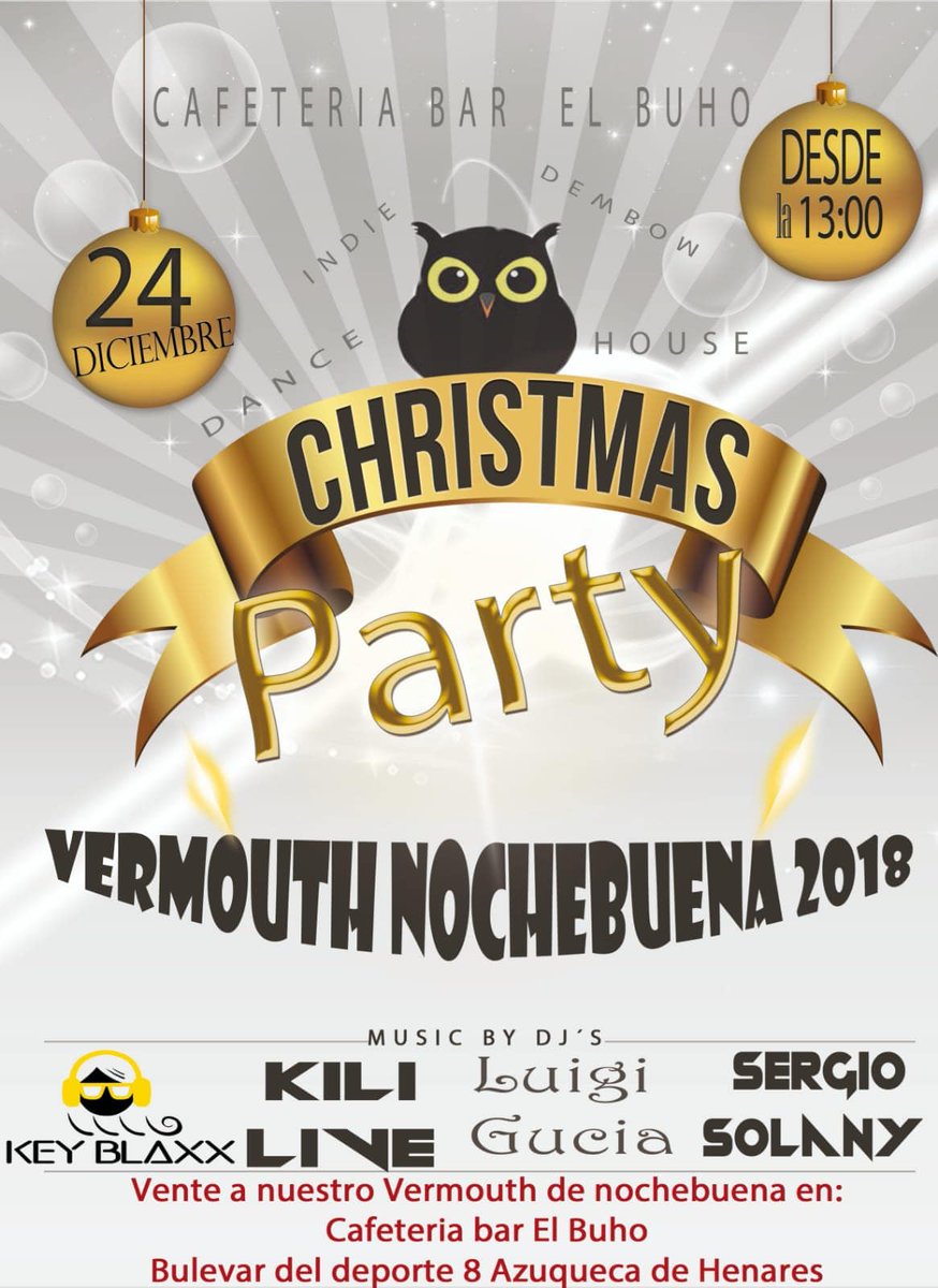 LuigiGucia's tweet photo. Mañana nos facilitamos las fiestas en bar El Buho ! estare poniendo deep tech y house music de 13h a 14:15 ! #vermu #FelizNavidadYAñoNuevo #feliznavidad #deephose #techhouse https://t.co/t9D2bp99I1