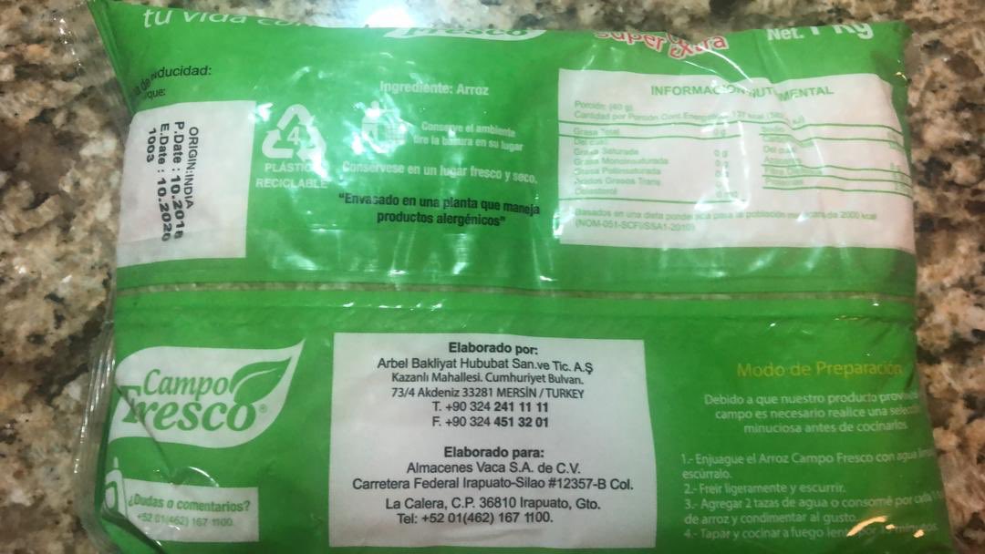 AquilesHopkins's tweet photo. La Harina de Maíz y el Arroz que contienen las bolsas CLAP, fabricado en Turquía para una empresa mexicana, luego vendida a Venezuela! Pero no hay recursos para la siembra del maíz 🌽 y el arroz 🍚 en nuestro país! Queda claro que no hay intención de apoyar producción nacional! https://t.co/rTokRRq0Oj