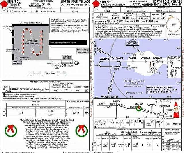 Santa's North Pole Village Approach, RNAV, RW18 .. #flight #aviation #christmas #mjk #aviationcomedy