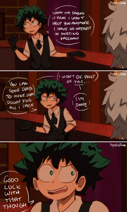 AND HERE IT IS, my favorite AU to draw - Villain Deku (Hercules reference lol) this comic is called "Weakness" #MyHeroAcademia 