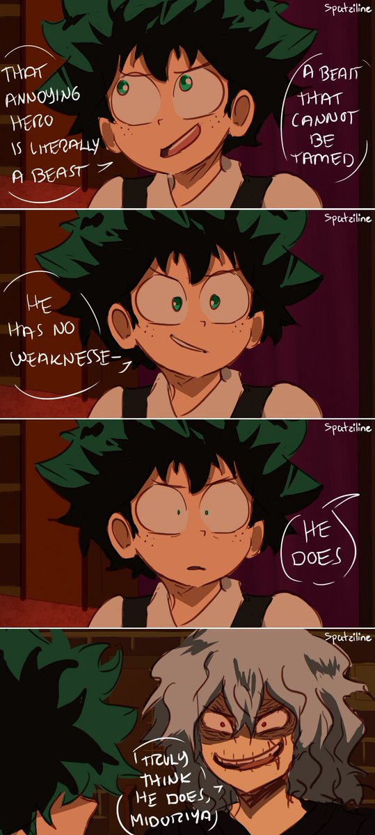 AND HERE IT IS, my favorite AU to draw - Villain Deku (Hercules reference lol) this comic is called "Weakness" #MyHeroAcademia