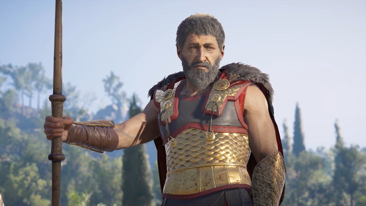 THEgerlicious1's tweet photo. #Spoilers Hated video game character of 2018: Nikolaos. He's prideful to the point where he throws you off a mountain as a child and just a horrible father. How many times has he told you he's too old to help you or fix his mistakes but is always helping Stentor?
#ACOdyssey https://t.co/j6Rc7qZY3Z