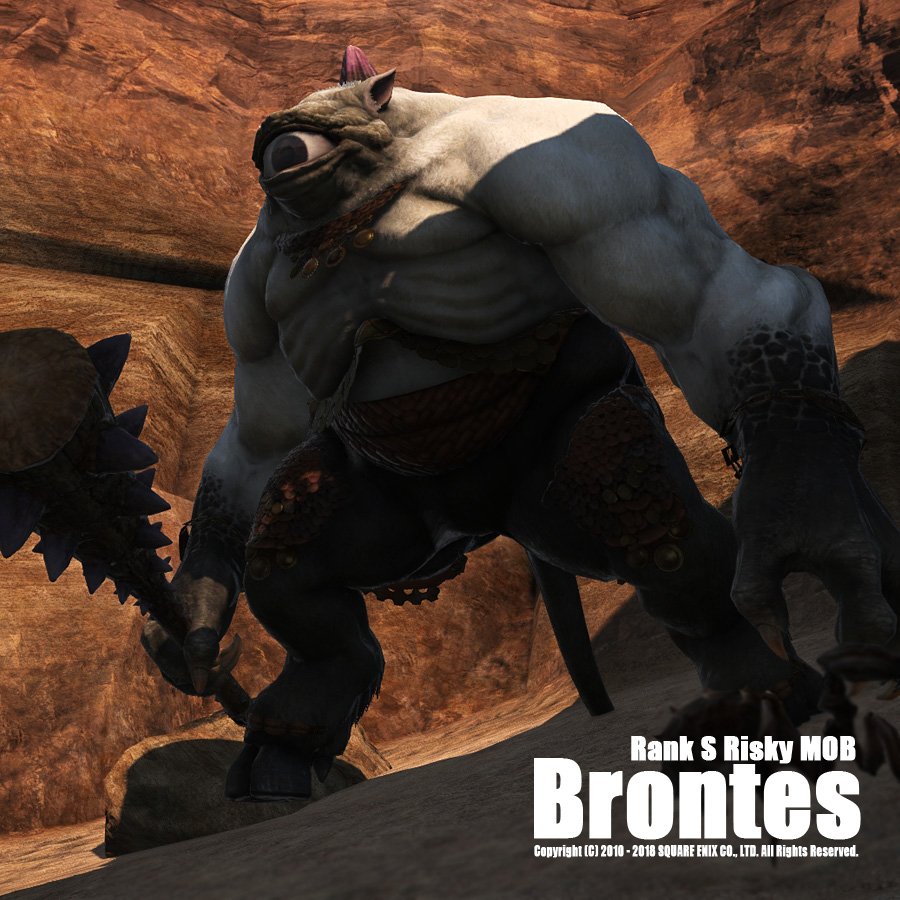 Jel Aegis Sur Twitter 単眼の美食家 ブロンテス かつてバイルブランド島で捕獲された2匹のサイクロプス族の片割れ その後ウルダハの見世物小屋に売り払われたが程なく逃走 身を潜めている しかし見世物小屋時代に人の食事にすっかり味をしめ美味そうな料理の匂い