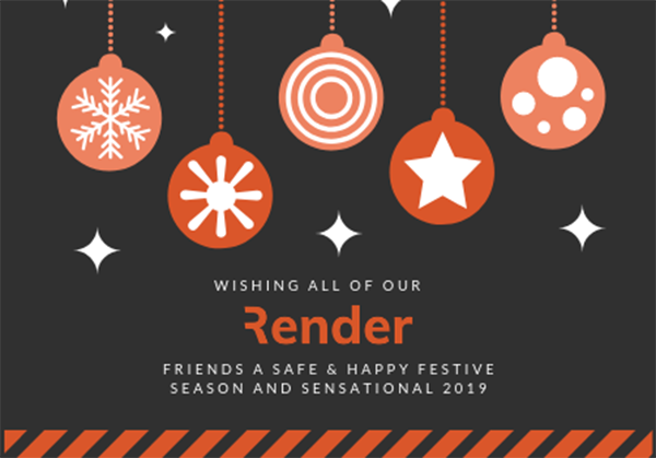RenderNetworks's tweet image. Wishing our customers &amp;amp; friends around the world a safe and relaxing festive period and a prosperous year ahead. The @RenderNetworks team are signing off to recharge and will be back on board from Monday the 7th of January 2019. 
#BuildNetworksBetter #HappyHolidays #BringOn2019