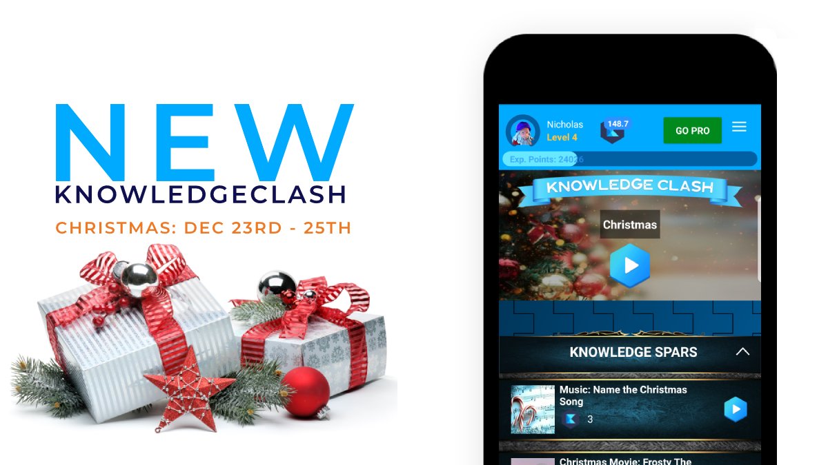 New Christmas KnowledgeClash Live in TriviaSpar!      

Learn More: triviaspar.com/2018/12/knowle…

Download TriviaSpar: triviaspar.com/download/         

#Trivia #blockchain