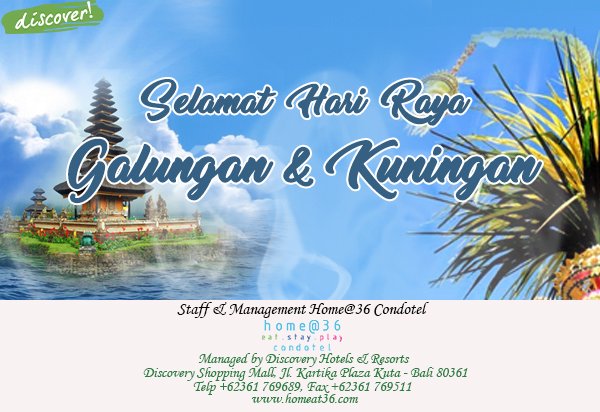 Rahajeng Rahinan Jagat Galungan lan Kuningan, semoga kebahagiaan dilimpahkan buat semua makhluk..