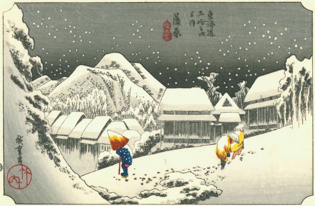 EstherHawdon's tweet photo. "Tired of hearing
Worldly things:
Winter confinement"   Kyoshi Takahama
(image: Hiroshige) https://t.co/LDKfxK1I7Y