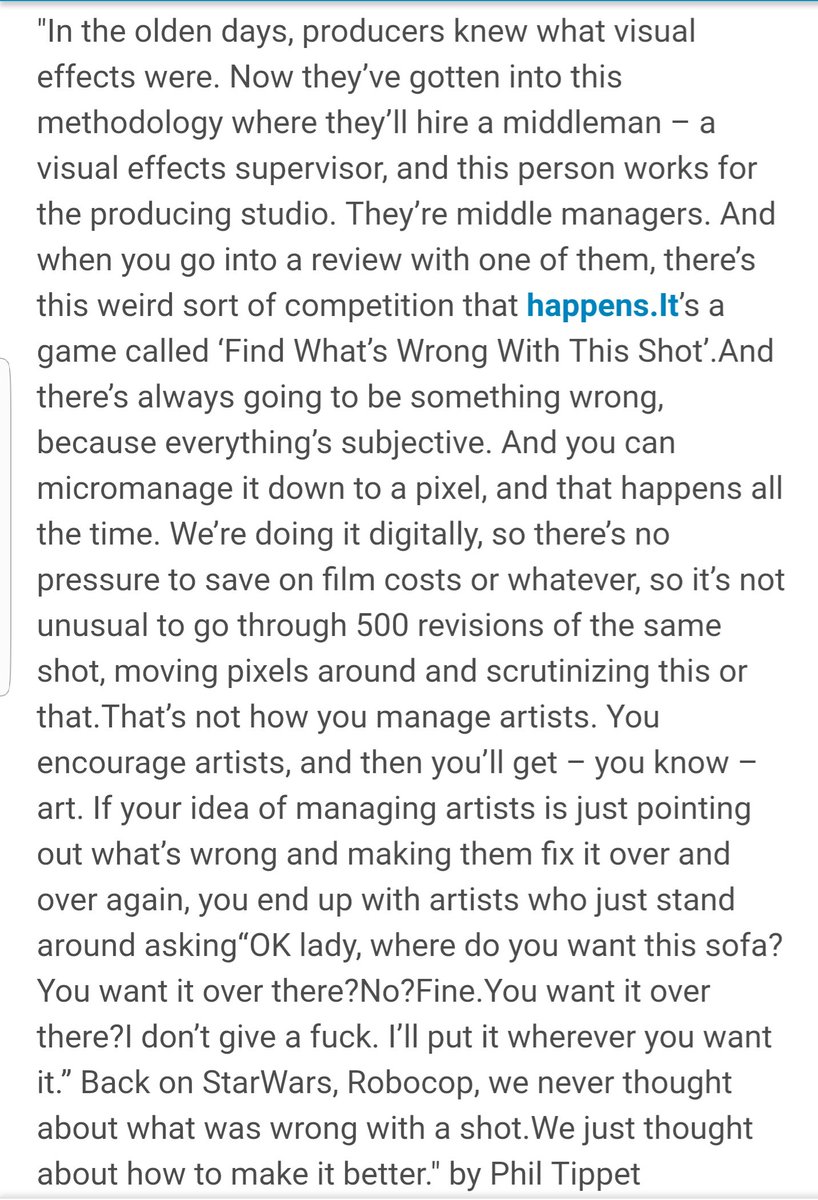 Savage real talk from Phil Tippet