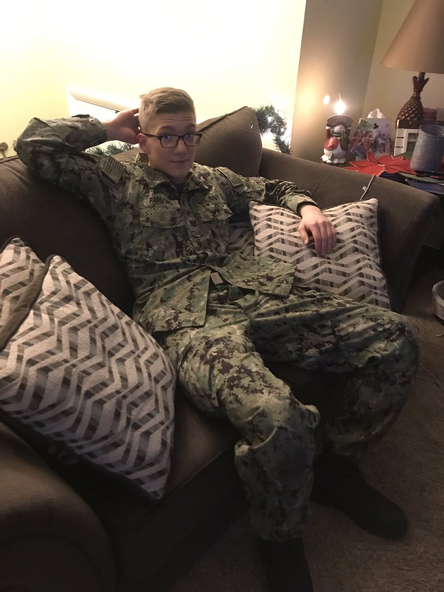 marthaaboyer's tweet photo. The BEST Christmas present I could ever receive! My son surprised us with a short leave for Christmas! #GoNavy #4110proud https://t.co/xHuRn4ZgX9