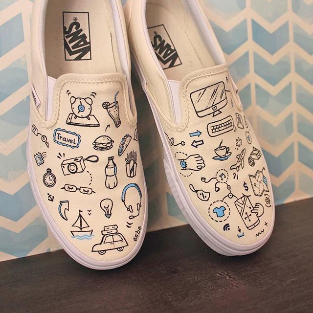 white vans doodles