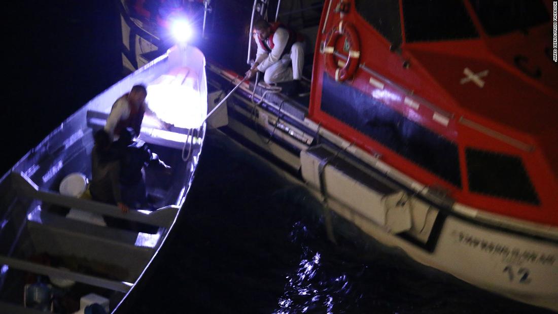 cnnbrk's tweet photo. A cruise ship that was rerouted from its itinerary because of bad weather rescued two men floating in a small boat for nearly three weeks without fuel and almost out of water https://t.co/OdUFPUzMLF https://t.co/HUSSNE6gYs