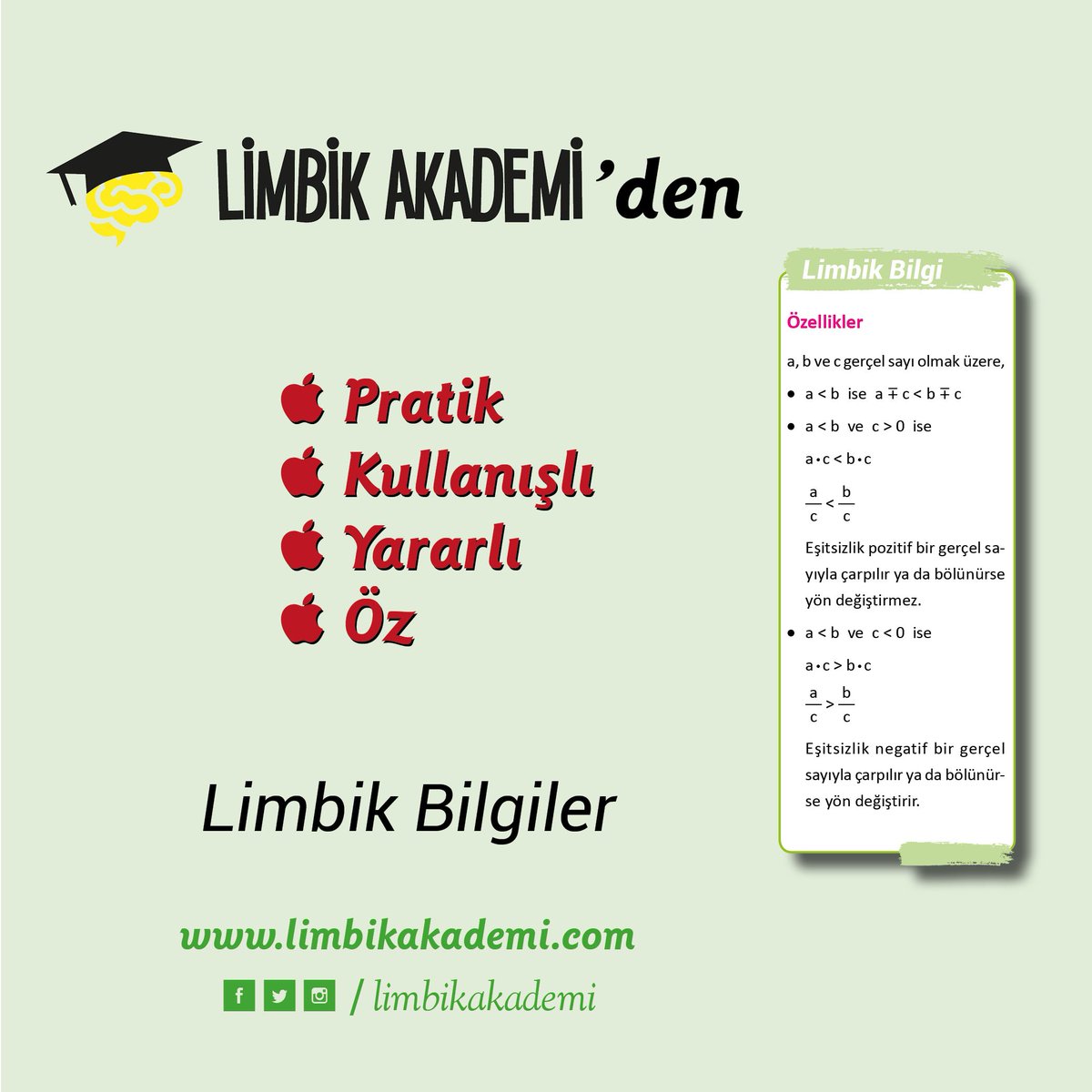 Limbik bilgilerle öğrendiklerinizi kalıcı hale getirebilirsiniz.
#yks #tyt #ayt #limbikakademi #limbikbilgiler #tytmatematik #2019tyt