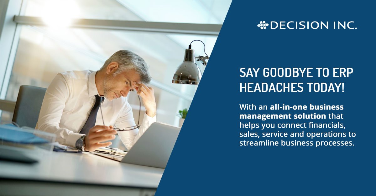 DecisionInc's tweet image. ERP headaches? Streamline your operations with an all-in-one business management solution. Find out more about Dynamics 365 Business Central: goo.gl/3dmxxm
#FutureReadyToday #DiscussWithUs #BusinessCentral #BusinessManagementSolution