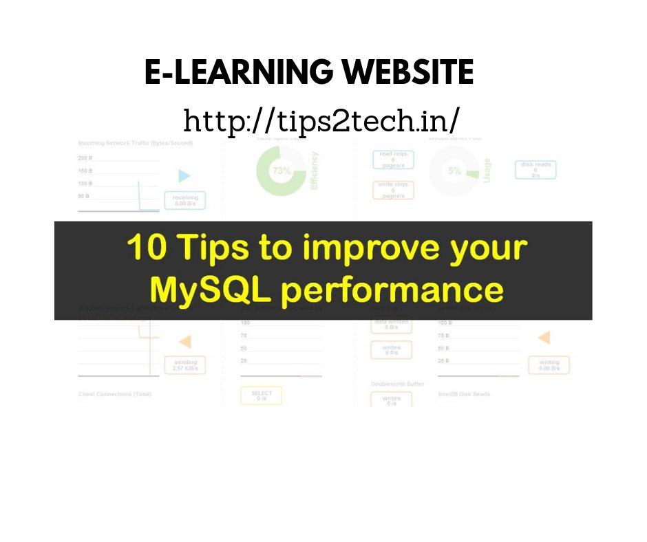 tips2tech_in's tweet image. How to Improve your performance in MySQL?
tips2tech.in
#Mysql #mysql_tutorial #mysql_tips #mysql_techniques