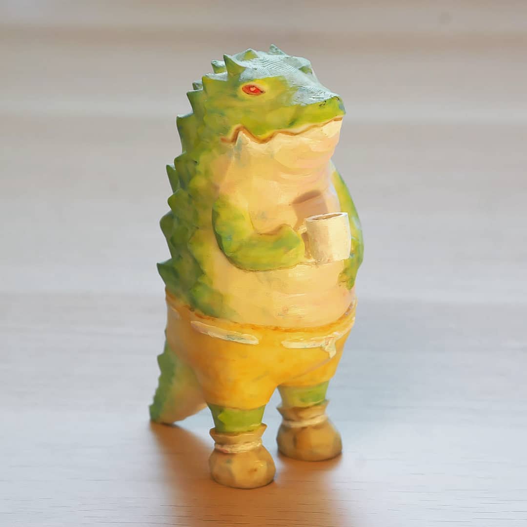 ntsc's tweet photo. むかし描いたドラゴンを作った
#ドラゴン #とかげ #リザードマン #コーヒー #ハンドメイド #dragon #rizard #coffee #handcrafted #3dprinting #zbrush #pupusyupo https://t.co/8x42AUaJGf