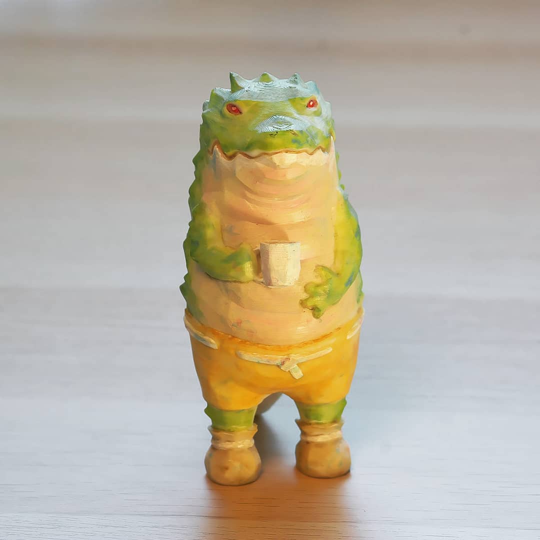 ntsc's tweet photo. むかし描いたドラゴンを作った
#ドラゴン #とかげ #リザードマン #コーヒー #ハンドメイド #dragon #rizard #coffee #handcrafted #3dprinting #zbrush #pupusyupo https://t.co/8x42AUaJGf