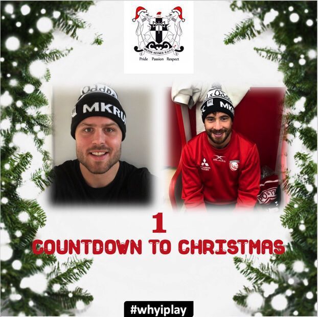 officialmkrufc's tweet photo. ๐ 1๏ธโฃ Day to go...
๐ธ What a great picture from one of our own @edslater & @gloucesterrugby team mate @DannyCipriani87 showing their support for MKRUFC ๐ค
๐ฃ Wishing you both a Merry Christmas & Happy New Year!
#whyiplay
#CountdowntoChristmas
#mkrufc
#zuluwarrior
#Rugby https://t.co/YWO11yJCTw