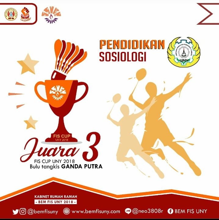 [FIS CUP] Hasil Pertandingan Final FIS CUP 2018 Cabor Bulu Tangkis. Selamat pada para pemenang....

#FISCUP
#BEMFISUNY2018