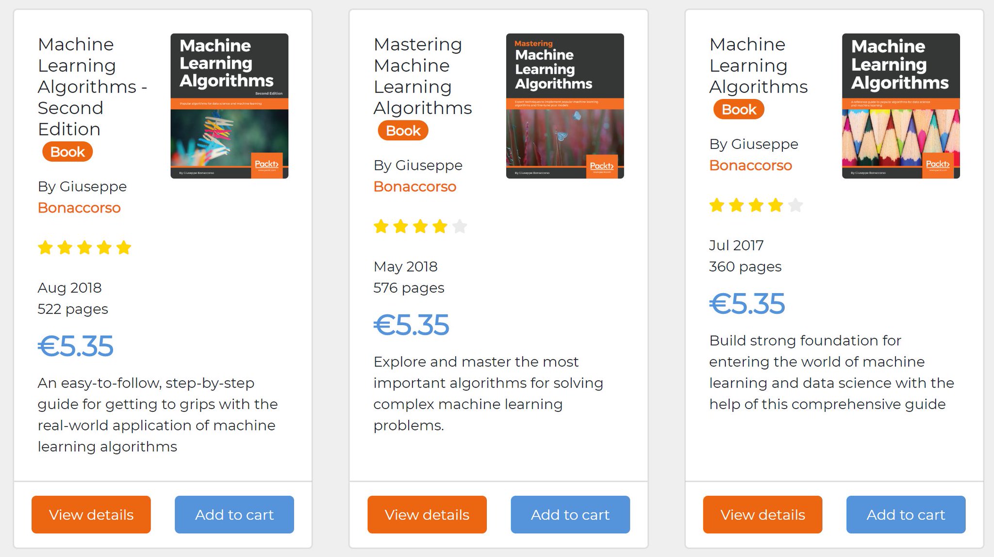 giuseppe bonaccorso machine learning algorithms