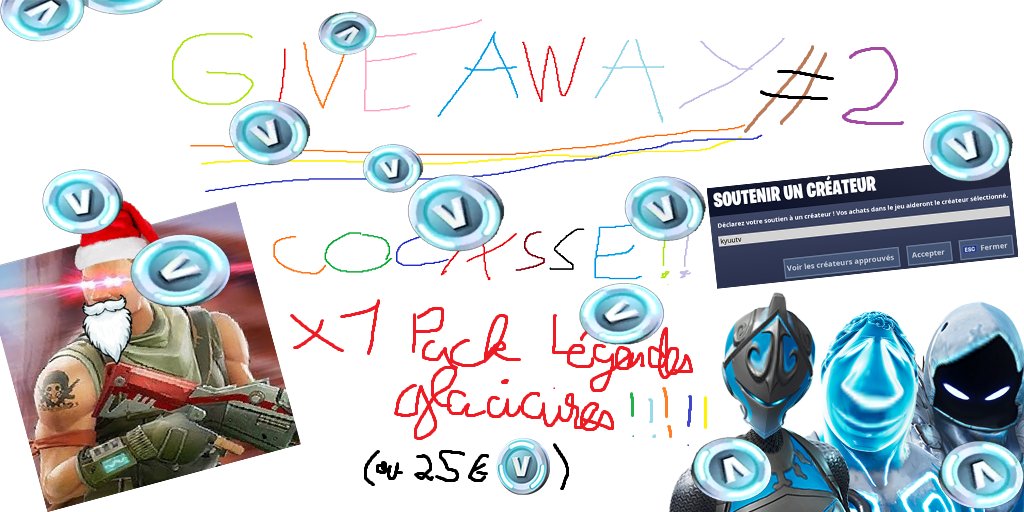 KyuuTv's tweet image. ⚡ #CONCOURS impromptu #2 ⚡

🎁 Tente de gagner le nouveau pack "Légendes glaciaires" sur Fortnite (ou 25€ de V-Bucks, à ton aise 🙈)

👉 Afin de participer, RT + Follow @KyuuTv et mentionne un de tes comparses !

💥 TAS : 31/12 15h

🎅 cocasse noël et bonne chance à tous. 🤪