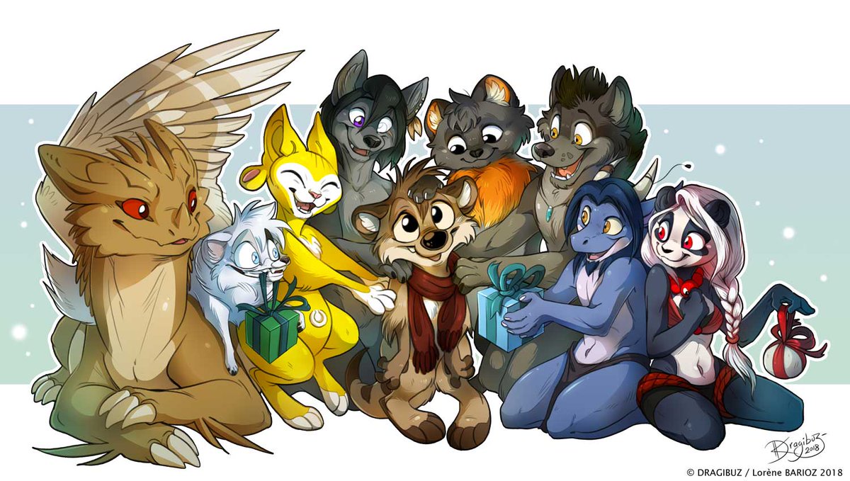 Dragibuz's tweet photo. I wish you a Merry Christmas !! 🎁🎄
Here is a special commission I did for Sir @TitashMeerkat with the help of @spihanor, @DitiPengi, @SzurkyWolf, @Spinal22, @Shalinkarts, Rimou, and Angel ! A picture full of love ✨❤️ Thank you all for your trust ! https://t.co/PMQirnpjw8