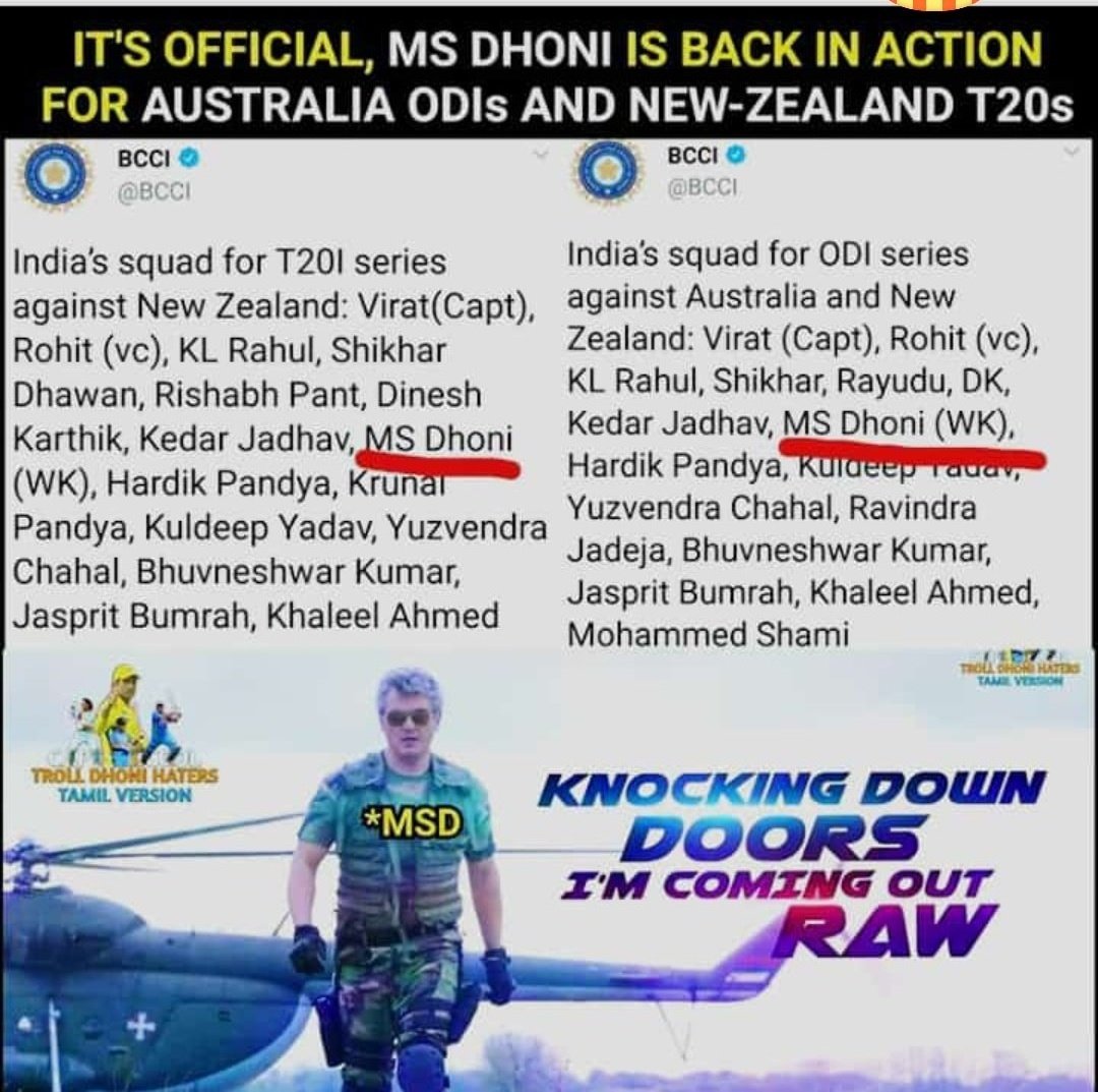 saileshMSD's tweet photo. Back to squad 😑💪❤️❤️😍😍..
#MSDhoni https://t.co/gv19pR3rsI