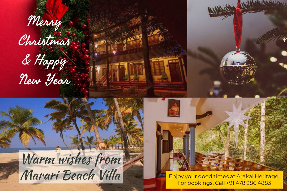 mararivilla's tweet photo. Team Marari Beach Villa wish you all a Merry Christmas and Happy New Year!
Enjoy your good times with #MaraiBeachVilla! Come and Enjoy! Book your stay now at 0478 286 4883 ! 
#marari #homestay #treemonks #incredibleindia #keralatourism #MerryChristmas2018 https://t.co/6HuK47v53v