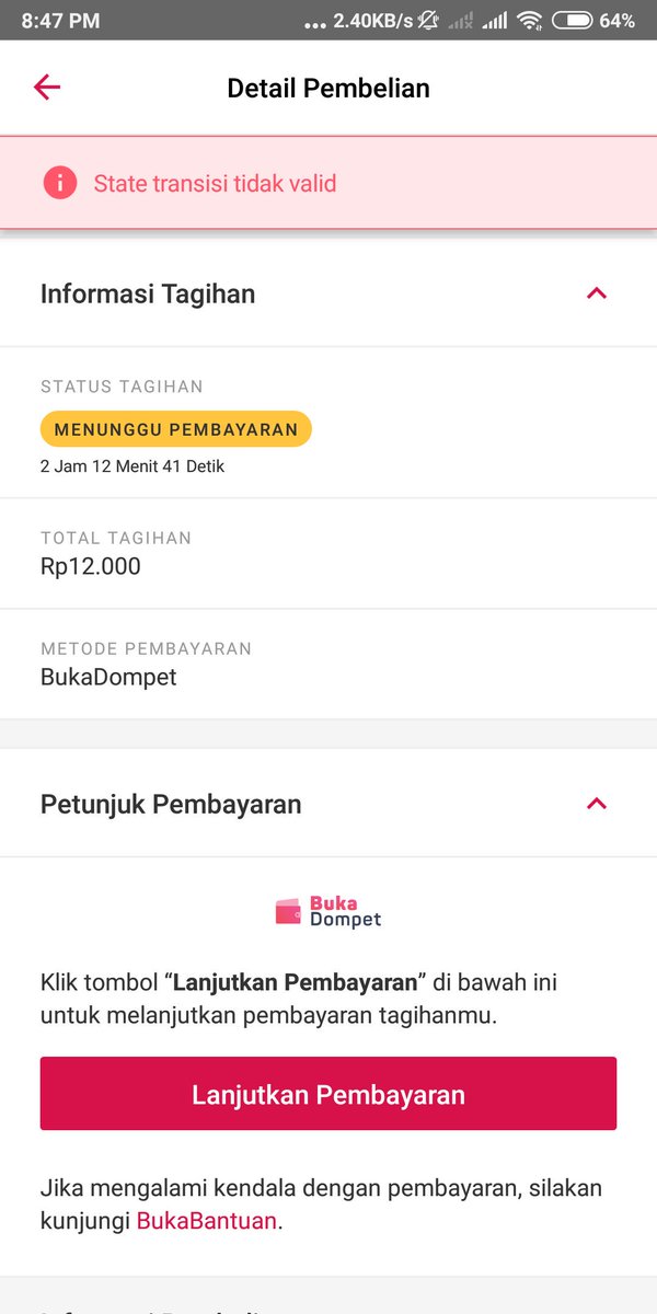 ozik73's tweet photo. @bukalapak min ini gimana ya bukadompet nya udah kedebet, saldonya udh berkurang tp statusnya kok "msh nunggu pembayaran"? https://t.co/H9UwgbeuZ9