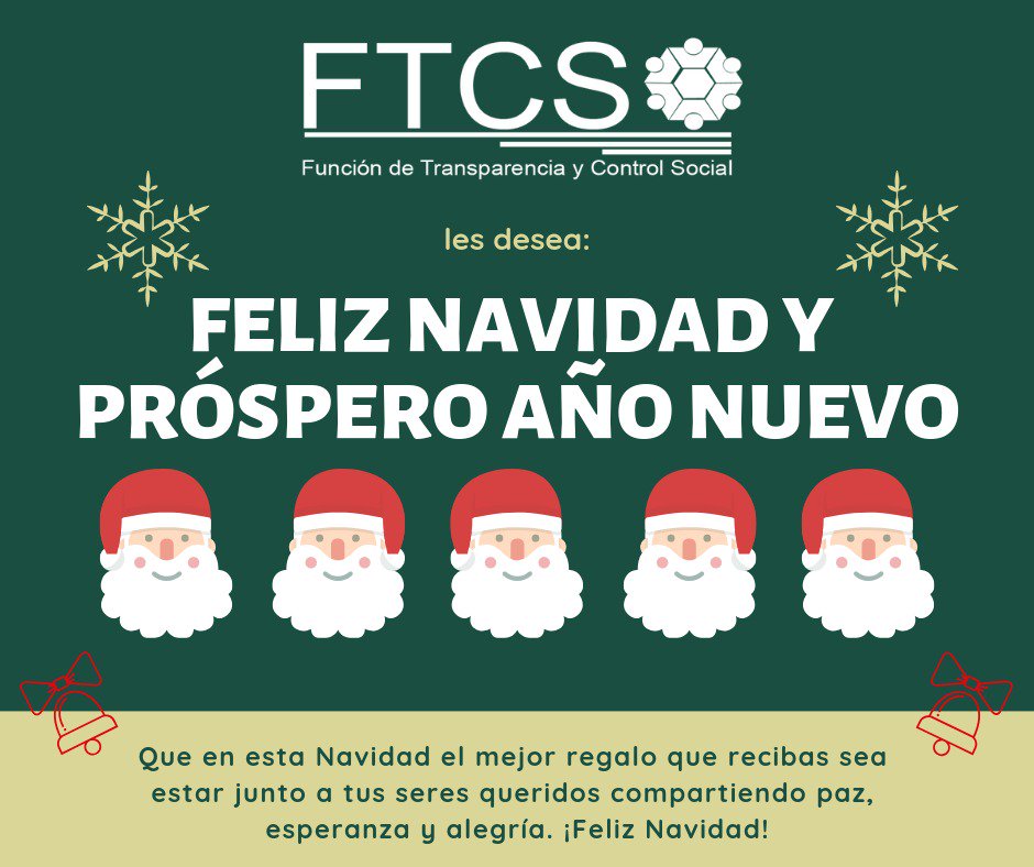 La Función de Transparencia y Control Social les desea  una ¡Feliz Navidad!

Que esta Navidad sea junto a nuestro seres queridos.