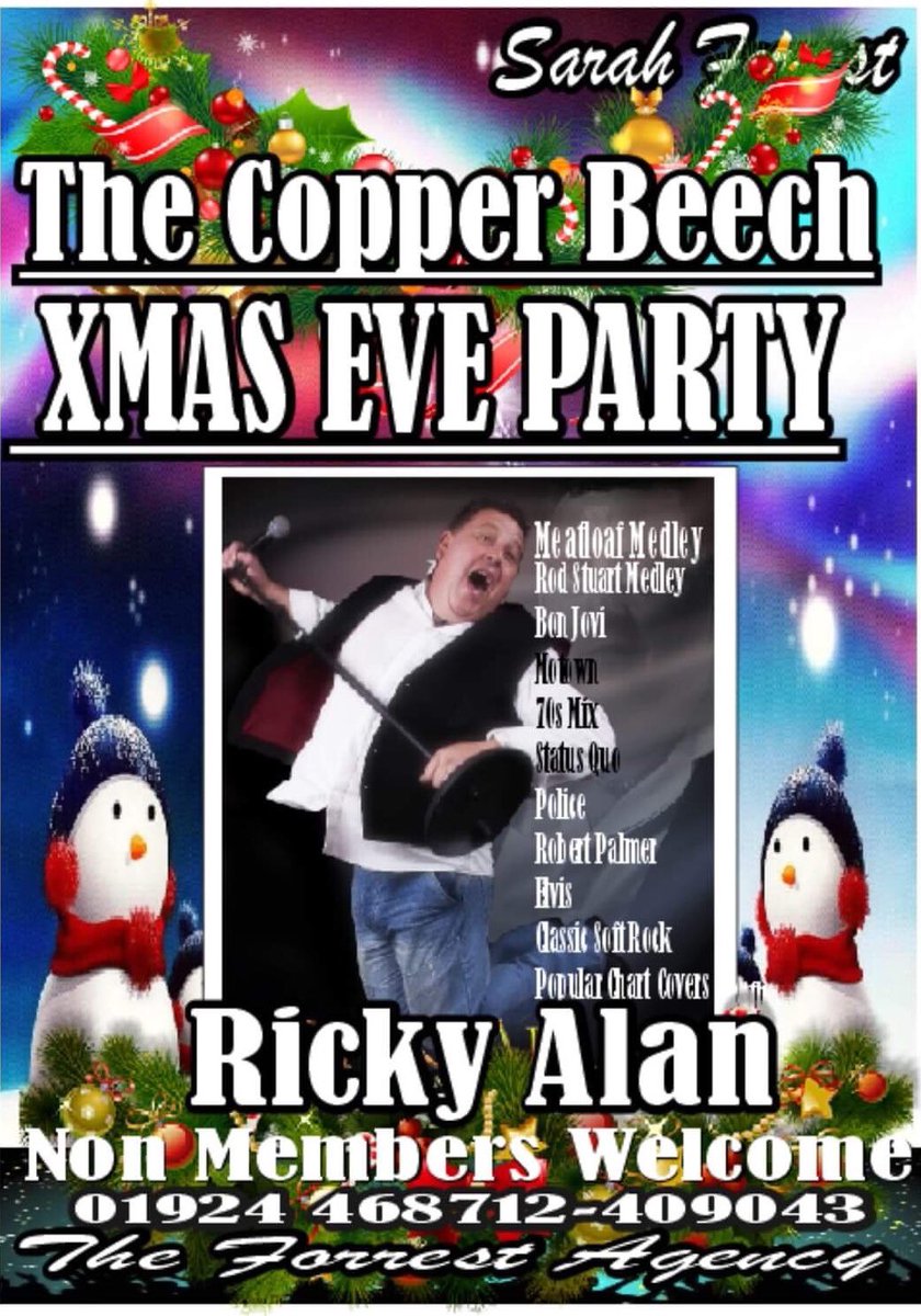 Live Entertainment This Evening To Kickstart Your Christmas Celebrations.
We Welcome Back The Brilliant RICKY ALAN.
9.15pm
(All Welcome)
#Copperbeech #Baildon