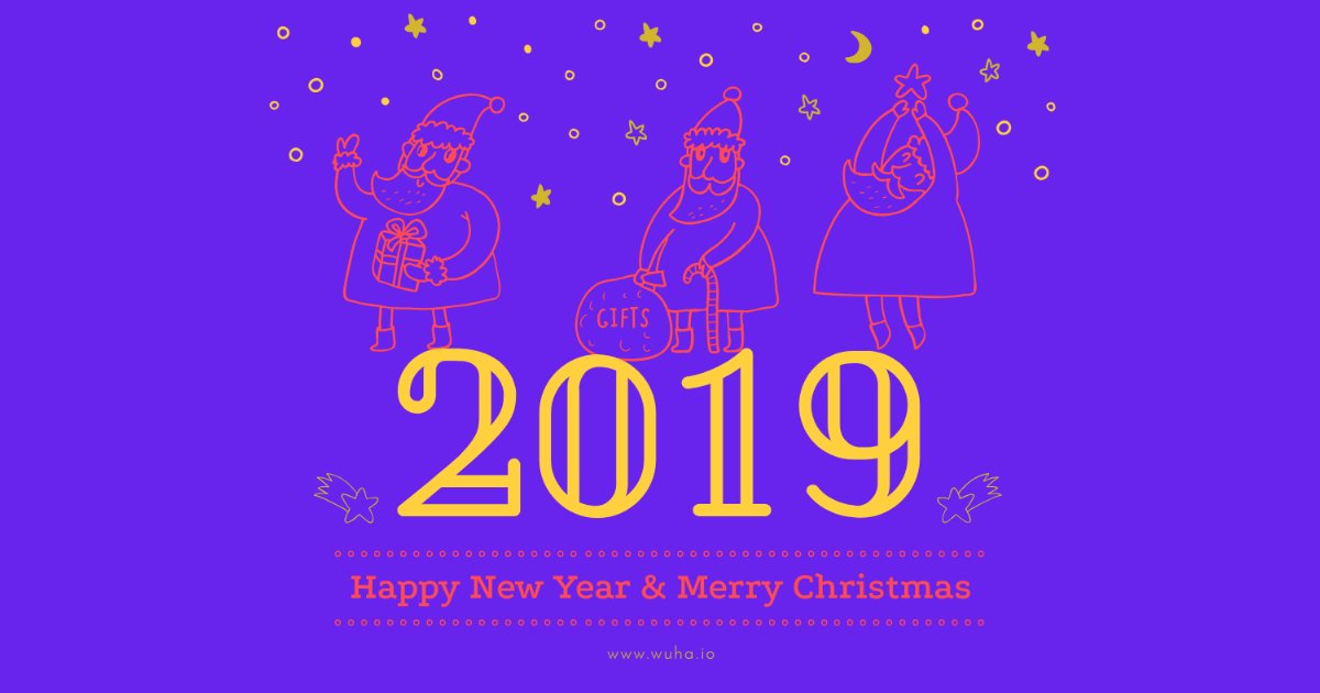 🎅🎄🎁 Toute l'équipe Wuha vous souhaite d'excellentes fêtes de fin d'année ! 🥂 🎊  #Christmas #Christmas2018 #HappyNewYear2019